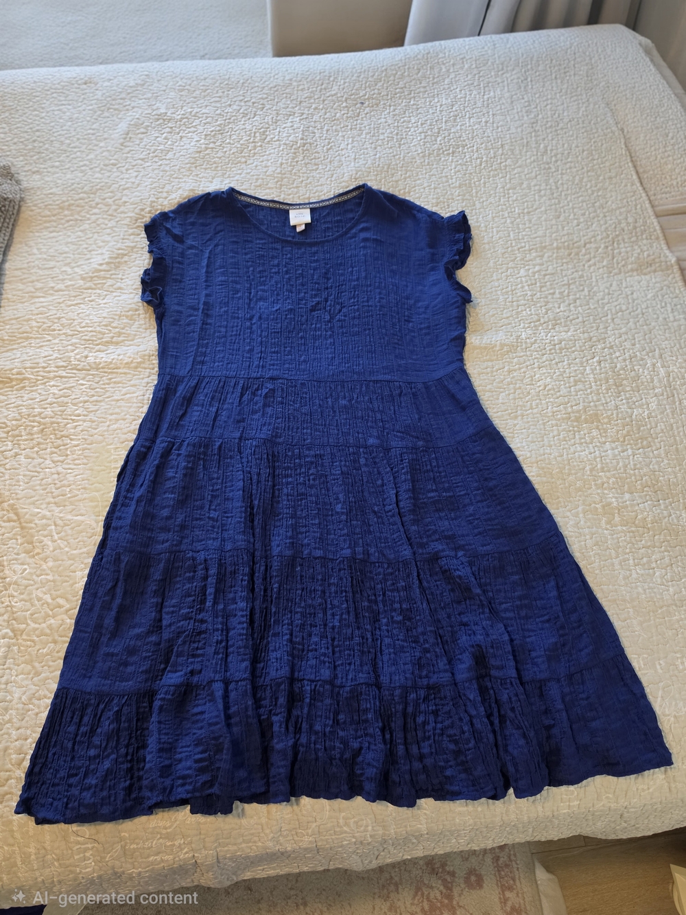 Knox Rose Navy Ruffle Sleeve Tiered Dress